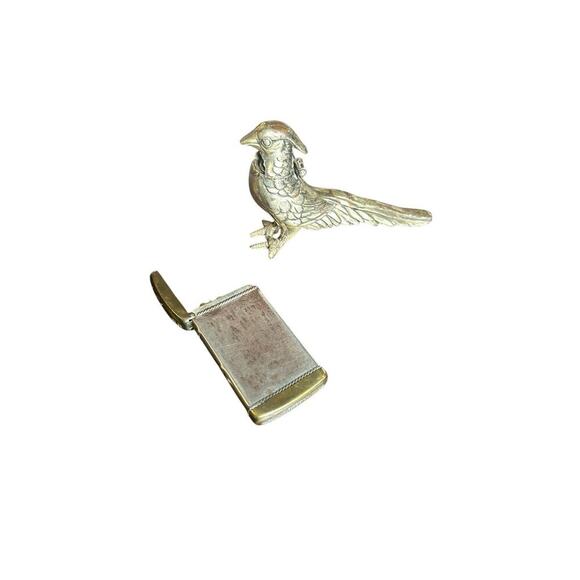 Vintage METAL PHEASANT LIGHTER Made In Japan , Match Box Safe Tin Hinged Top - Picture 9 of 9